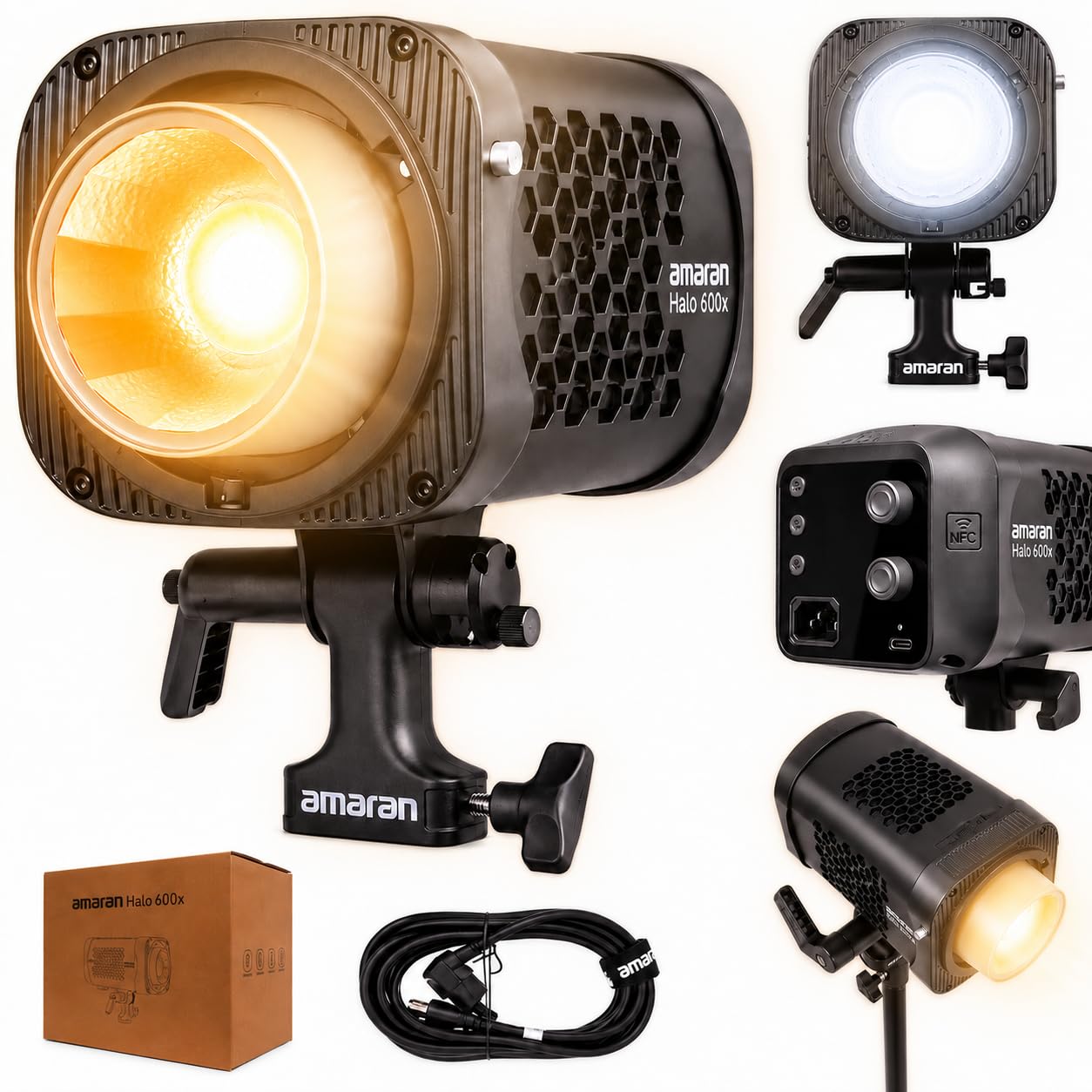 Amazon | amaran Halo 600x COB LEDビデオライト バイカラー Bowens